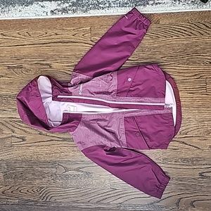 Columbia kids XXS plum and lavender fleece lined waterproof jacket